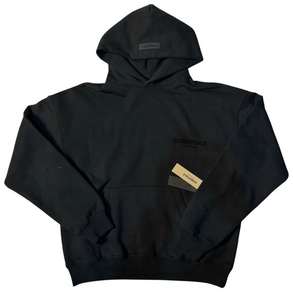 Fear-of-God-Essentials-pullover-hoodie-stretch-limo-black-NEW - Picture 1 of 7